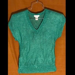 Vintage Christian Dior teal green knit top S